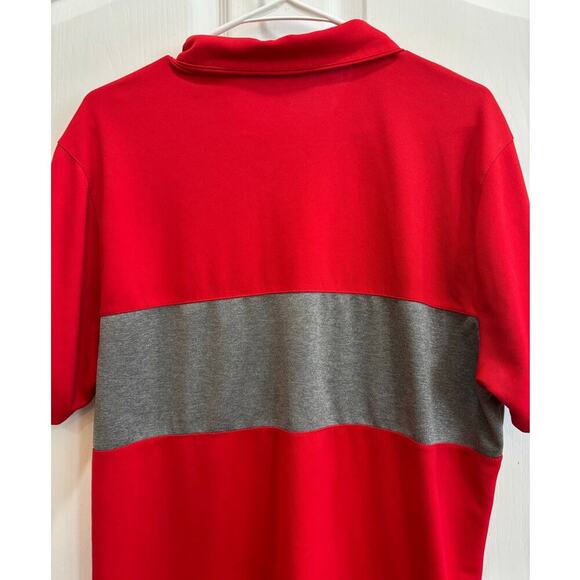 Nike Men L Red Gray Short Sleeve Henley Golf Standard Fit Polo Performance - Picture 7 of 8
